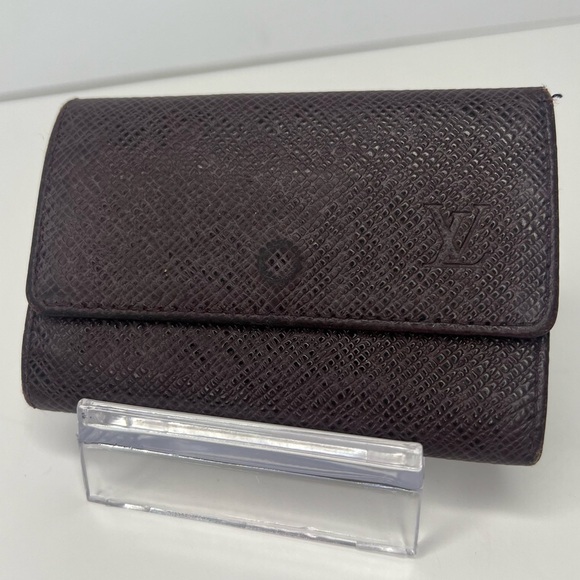 🤎Louis Vuitton Red/Brown Leather Trifold Button Type Key Case/Holder 🤎 - Picture 1 of 13